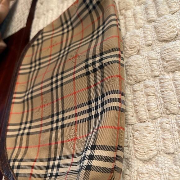 Vintage Burberrys’ cosmetic or travel pouch nova check beige /brown plaid - Picture 8 of 12